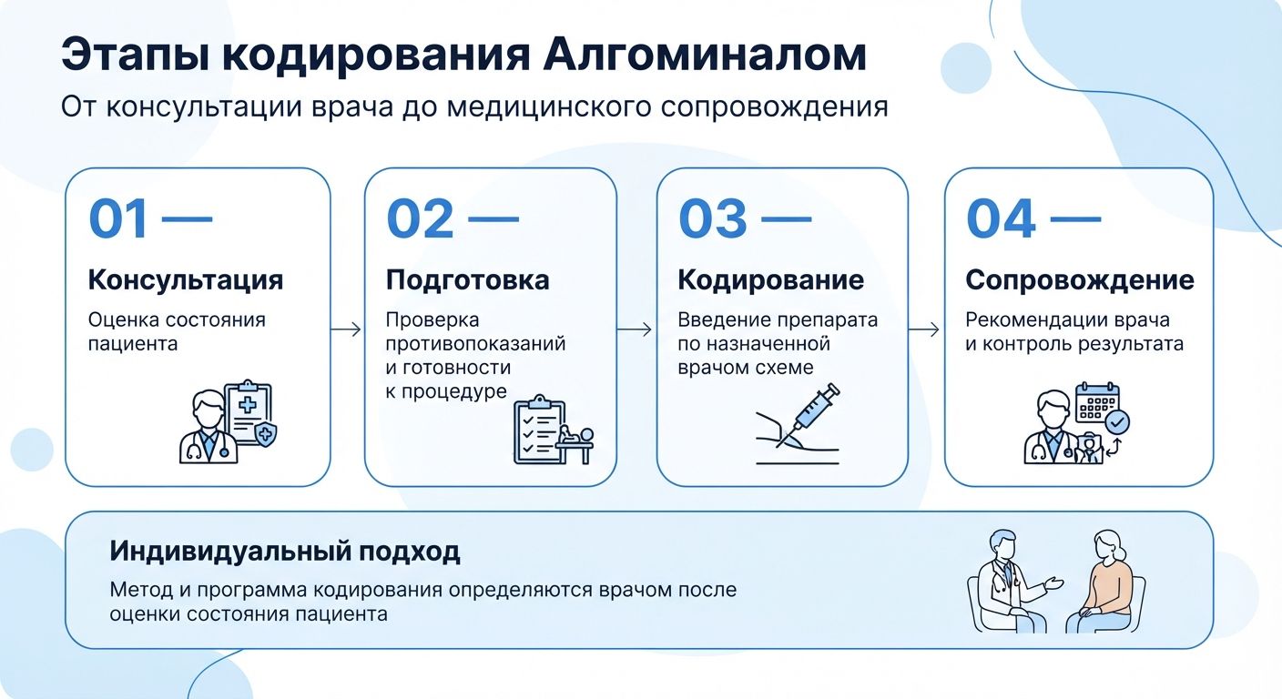 Кодирование препаратом «Алгоминал» в Жирновске инфографика